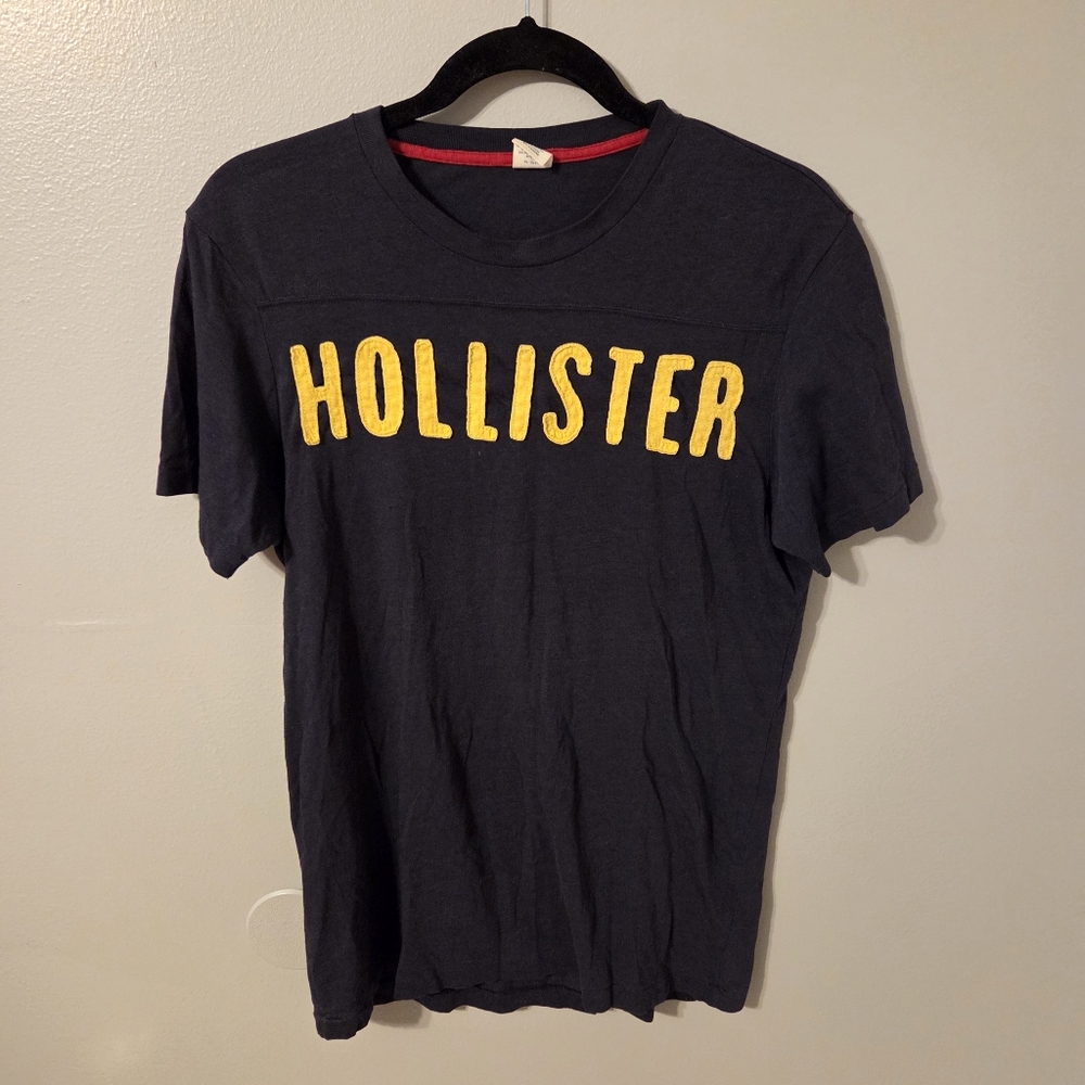 VTG Y2K Hollister T-Shirt Men Med California Blue Beach Spellout Surfer Crewneck